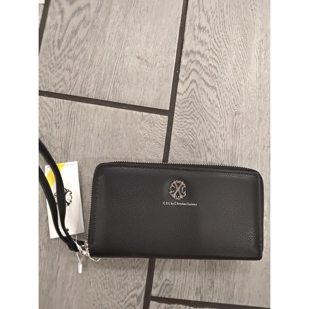 CXL by Christian Lacroix Brandy Pebble Double Zipper Wallet Black Wristlet NEW